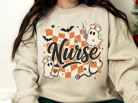 Retro Ghost Nurse Halloween Clipart PNG SVG artprintfile 