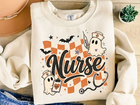 Retro Ghost Nurse Halloween Clipart PNG SVG artprintfile 