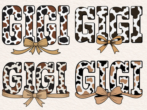 Retro Gigi Coquette Cow Print Design , Grandma Shirt , Retry Style Mothers's Day Sublimation PNG SVG SVG DesignDestine 
