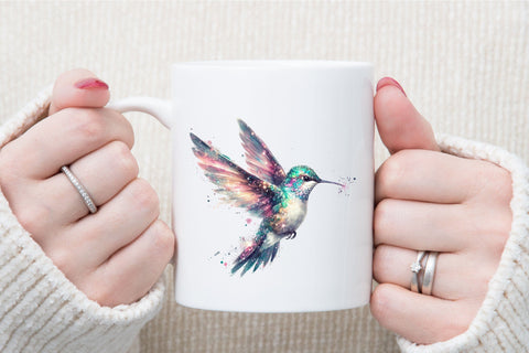 Retro Gilter Flower Hummingbird Clipart Sublimation designartist 