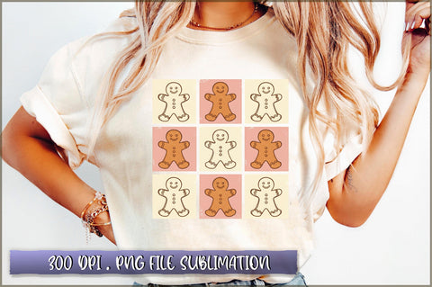 Retro Gingerbread Glitter Christmas PNG Sublimation Shetara Begum 