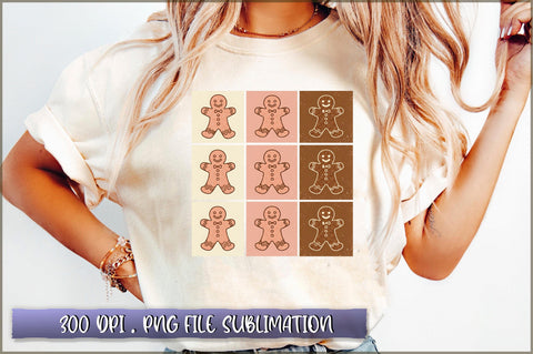 Retro Gingerbread Glitter Christmas PNG Sublimation Shetara Begum 