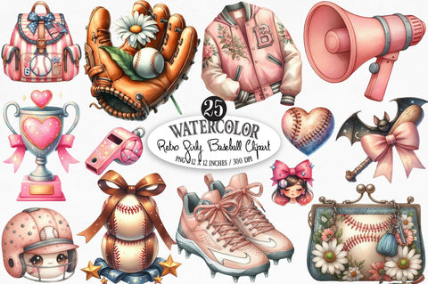 Retro Girly Baseball Sublimation Sublimation SVGista 