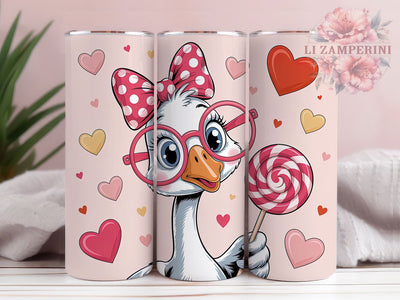 Retro Goose Valentine Tumbler, Funny Goose Wrap, Cute Goose Heart Cup, 20oz Sublimation Wrap, Stylish Valentine Design Tumbler, Artistic Goose Love Cup, Whimsical Retro Valentine Theme Wrap Sublimation Li Zamperini 