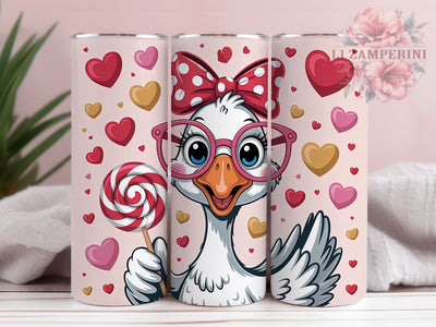 Retro Goose Valentine Tumbler, Funny Goose Wrap, Cute Goose Heart Cup, 20oz Sublimation Wrap, Stylish Valentine Design Tumbler, Artistic Goose Love Cup, Whimsical Retro Valentine Theme Wrap Sublimation Li Zamperini 