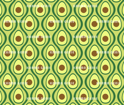 Retro Green & Brown Avocado 70s Style Mid Century Vegan Pattern Digital Paper Digital Pattern Karma Genie Graphics 