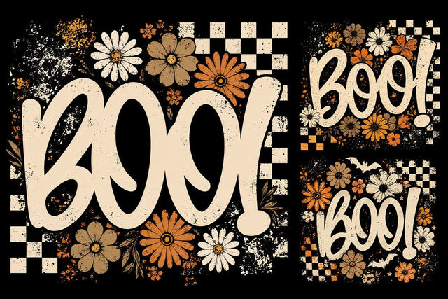 Retro Groovy Boo Halloween PNG SVG DesignDestine 