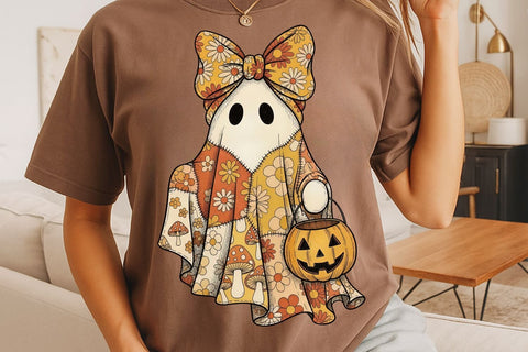 Retro Groovy Ghost PNG| Halloween Ghost Sublimation Png. Sublimation CosmosFineArt 