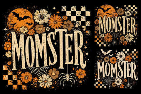 Retro Groovy Momster Halloween PNG SVG DesignDestine 