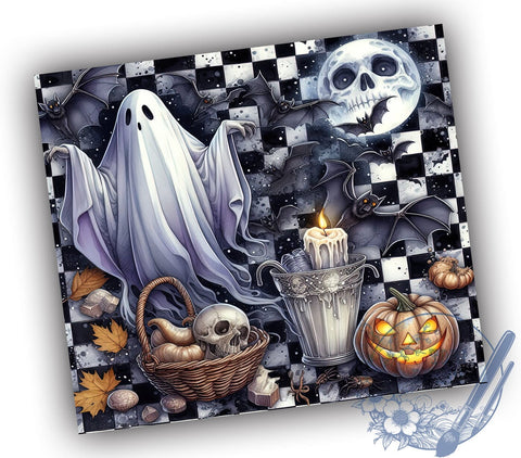 Retro Halloween 20oz Skinny Tumbler, Spooky Season Tumbler Png, Straight & Tapered Tumbler Wrap, Instant Digital Download Sublimation ToriDesigns 