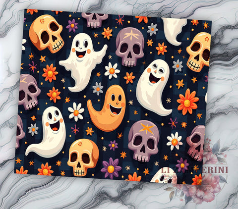 Retro Halloween 20oz Tumbler Wrap PNG, Spooky Season Tumbler PNG Sublimation Design, Straight & Tapered Tumbler Wrap, Instant Digital Download Sublimation Li Zamperini 