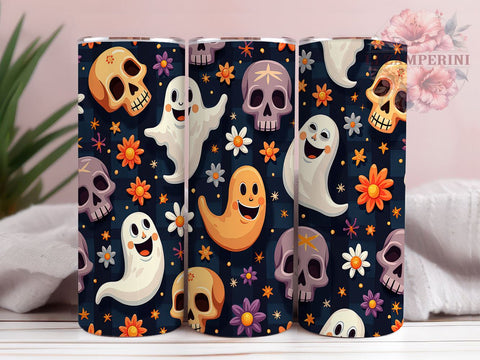 Retro Halloween 20oz Tumbler Wrap PNG, Spooky Season Tumbler PNG Sublimation Design, Straight & Tapered Tumbler Wrap, Instant Digital Download Sublimation Li Zamperini 