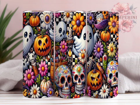 Retro Halloween 20oz Tumbler Wrap PNG, Spooky Season Tumbler PNG Sublimation Design, Straight & Tapered Tumbler Wrap, Instant Digital Download Sublimation Li Zamperini 