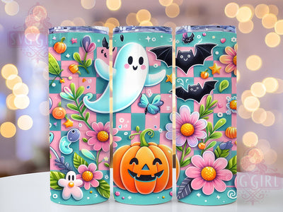 Retro Halloween 20oz Tumbler Wrap Sublimation Design, Straight Tapered Tumbler Wrap, Cute Ghost Pumpkin Spooky Season Tumbler Png, Instant Digital Download Sublimation SvggirlplusArt 