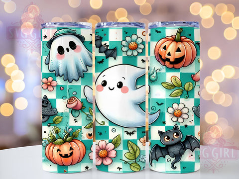 Retro Halloween 20oz Tumbler Wrap Sublimation Design, Straight Tapered Tumbler Wrap, Spooky Season Tumbler Png, Instant Digital Download Sublimation SvggirlplusArt 