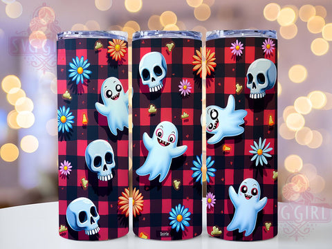 Retro Halloween 20oz Tumbler Wrap Sublimation Design, Straight Tapered Tumbler Wrap, Spooky Season Tumbler Png, Instant Digital Download Sublimation SvggirlplusArt 