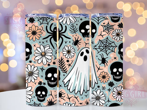 Retro Halloween 20oz Tumbler Wrap Sublimation Design, Straight Tapered Tumbler Wrap, Spooky Season Tumbler Png, Instant Digital Download Sublimation SvggirlplusArt 