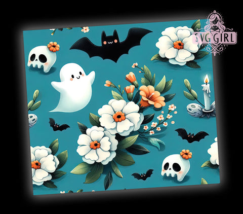 Retro Halloween 20oz Tumbler Wrap Sublimation Design, Straight Tapered Tumbler Wrap, Spooky Season Tumbler Png, Instant Digital Download Sublimation SvggirlplusArt 