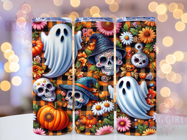 Retro Halloween 20oz Tumbler Wrap Sublimation Design, Straight Tapered Tumbler Wrap, Spooky Season Tumbler Png, Instant Digital Download Sublimation SvggirlplusArt 