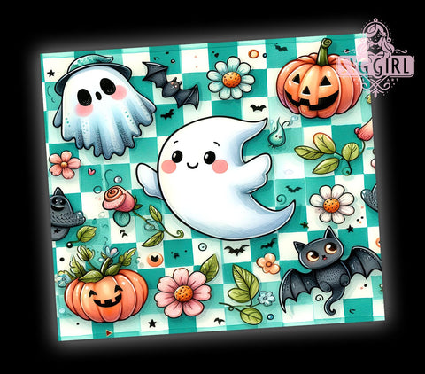 Retro Halloween 20oz Tumbler Wrap Sublimation Design, Straight Tapered Tumbler Wrap, Spooky Season Tumbler Png, Instant Digital Download Sublimation SvggirlplusArt 