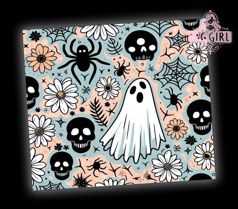 Retro Halloween 20oz Tumbler Wrap Sublimation Design, Straight Tapered Tumbler Wrap, Spooky Season Tumbler Png, Instant Digital Download Sublimation SvggirlplusArt 