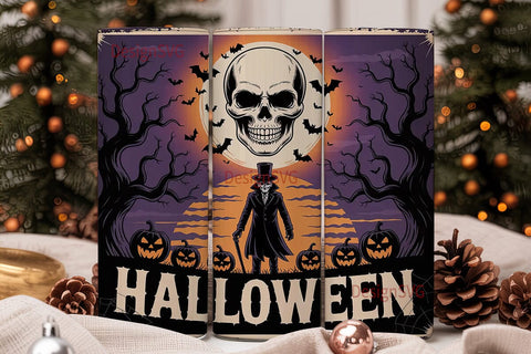 Retro Halloween 20oz Tumbler Wrap Sublimation DesignSVG 