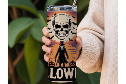 Retro Halloween 20oz Tumbler Wrap Sublimation DesignSVG 