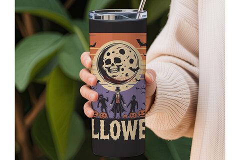 Retro Halloween 20oz Tumbler Wrap Sublimation DesignSVG 