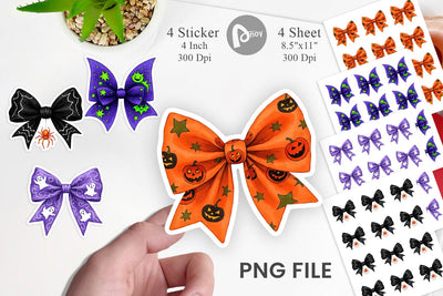 Retro Halloween Bows Sticker Sublimation artnoy 