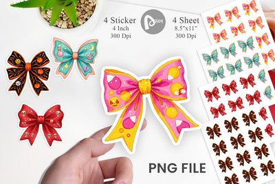 Retro Halloween Bows Sticker Sublimation artnoy 