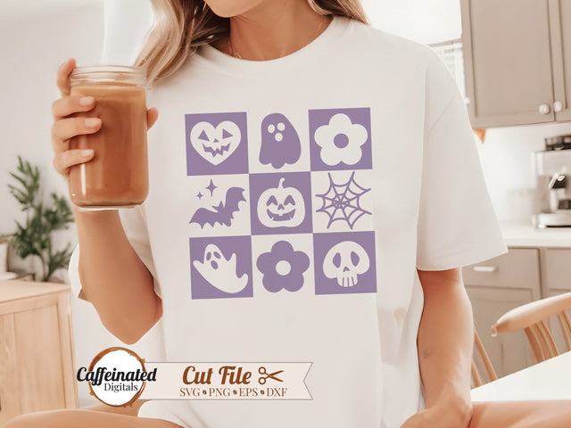 Retro Halloween Checkerboard svg SVG Caffeinated SVGs 