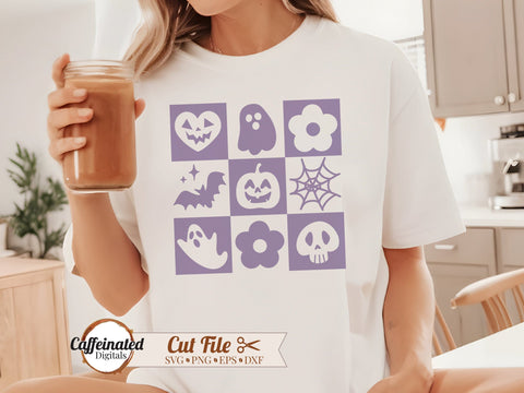 Retro Halloween Checkerboard svg SVG Caffeinated SVGs 