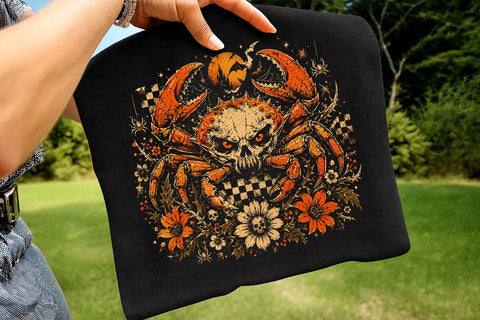 Retro Halloween Crab Pumpkin PNG Design SVG DesignDestine 