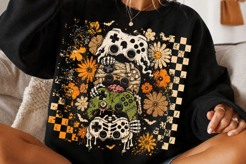 Retro Halloween Gamer Controller PNG SVG DesignDestine 