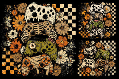 Retro Halloween Gamer Controller PNG SVG DesignDestine 