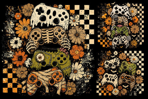 Retro Halloween Gamer Controller PNG SVG DesignDestine 