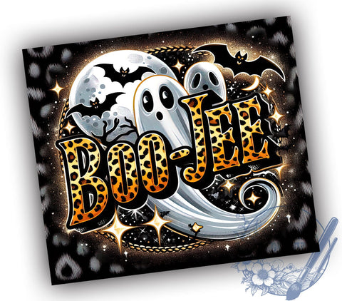 Retro Halloween Ghost 20oz Skinny Tumbler, Leopard Ghost Tumbler Png, Straight & Tapered Tumbler Wrap, Instant Digital Download Sublimation ToriDesigns 