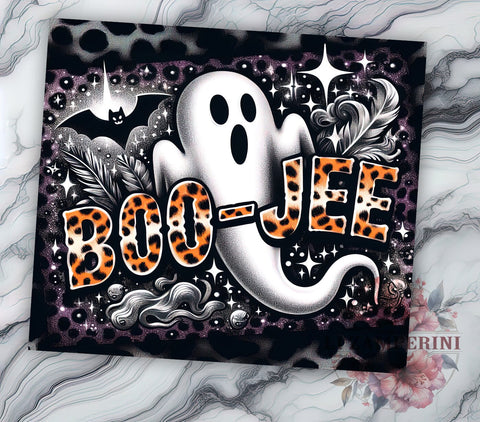 Retro Halloween Ghost 20oz Tumbler Wrap PNG, Leopard Ghost Tumbler Png, Straight & Tapered Tumbler Wrap, Instant Digital Download Sublimation Li Zamperini 