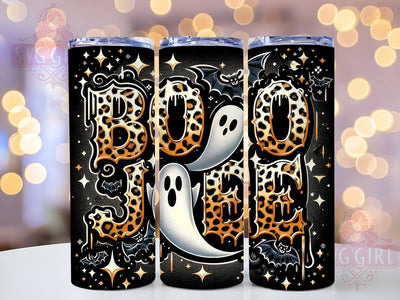 Retro Halloween Ghost 20oz Tumbler Wrap Sublimation Design, Straight Tapered Tumbler Wrap, Leopard Ghost Tumbler Png, Instant Digital Download Sublimation SvggirlplusArt 