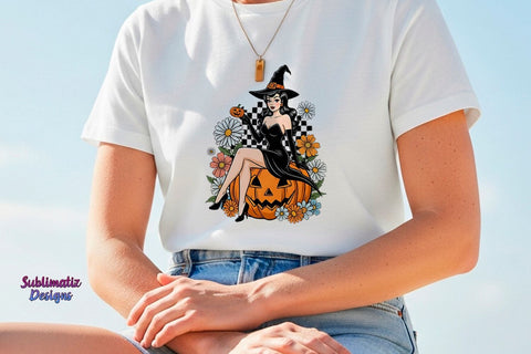 Retro Halloween Pin-Up Witch PNG | Halloween design for sublimation Sublimation Sublimatiz Designs 
