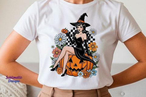 Retro Halloween Pin-Up Witch PNG | Halloween design for sublimation Sublimation Sublimatiz Designs 