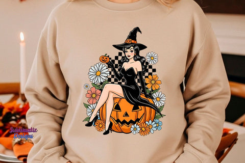 Retro Halloween Pin-Up Witch PNG | Halloween design for sublimation Sublimation Sublimatiz Designs 