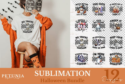 Retro Halloween PNG Bundle | Halloween Sublimation Design Sublimation Petunia Digital Design 