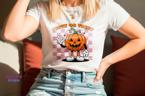 Retro Halloween Pumpkin PNG Sublimation Sublimatiz Designs 