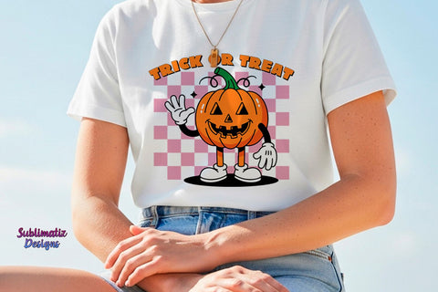Retro Halloween Pumpkin PNG Sublimation Sublimatiz Designs 