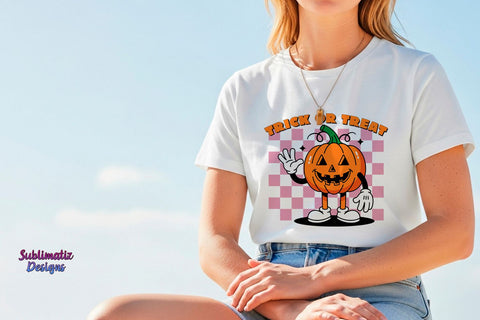 Retro Halloween Pumpkin PNG Sublimation Sublimatiz Designs 