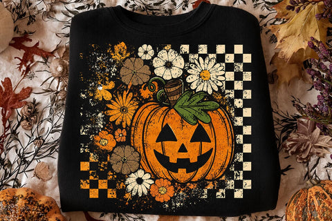 Retro Halloween Pumpkin PNG SVG DesignDestine 