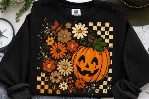 Retro Halloween Pumpkin PNG SVG DesignDestine 