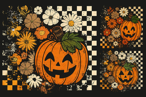 Retro Halloween Pumpkin PNG SVG DesignDestine 