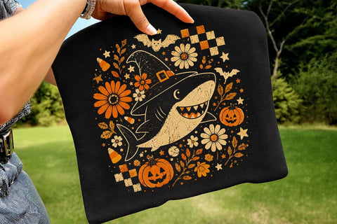 Retro Halloween Pumpkin Witch Hat PNG SVG DesignDestine 